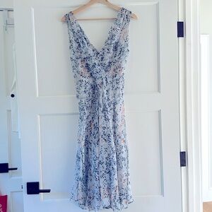 Diane von Furstenberg silk chiffon 2 layer sleeveless dress